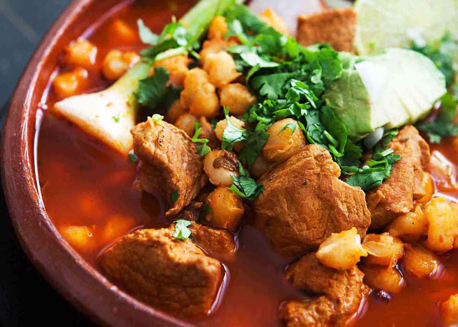 Vegan Red Pozole (Pozole Rojo / Mexican Hominy Stew)
